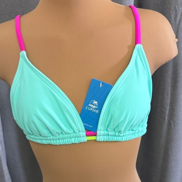 CUPSHE Aqua and Pink Bikini Set - Picture 2 of 14
